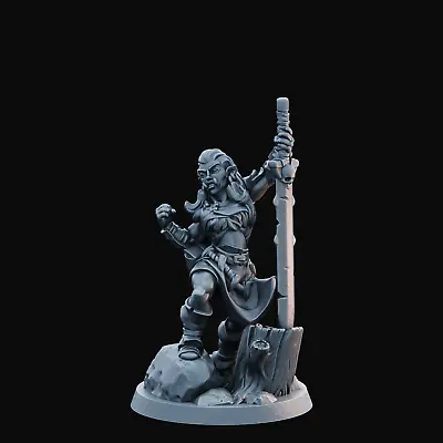 £6 • Buy Half Orc Barbarian Female Epic Fine Detailed DnD Miniatures RPG Tabletop Models