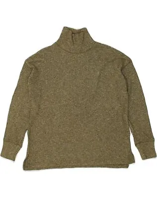 J. CREW Mens Roll Neck Jumper Sweater Small Khaki Viscose KV08 • £17.10