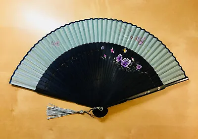 Luxury Handicraft Printing Silk Mother Of Pearl Folding Hand Fan • $19.95