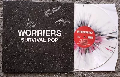 Signed - Worriers - Survival Pop White / Black & Pink Splatter Vinyl LP Banquet  • £49.99