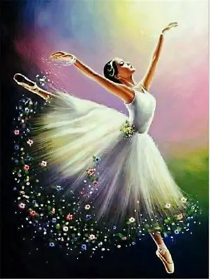$28.37 • Buy 70CM Full Drill 5D Diamond Painting Ballerina Dance Flower Embroidery Art Decor