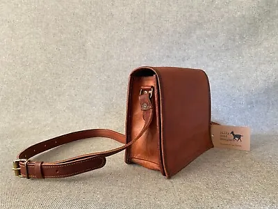 Leather Bag 9  Wide Flap Satchel F9 Shoulder Bag IPad Mini Billy Goat Designs • $51.54