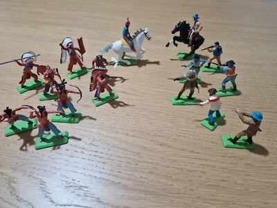 £9.50 • Buy Britains Deetail Wild West Cowboys & Indians + Nardi Italian Figures Job Lot.