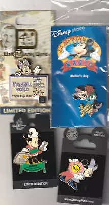 Minnie Mouse-disney Pins-lot 4 On Card-early 2000-enlarge Pix For Detail • $19.99