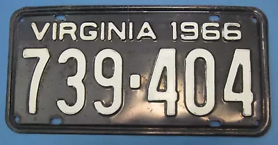 1966 Virginia License Plate Very Good • $15