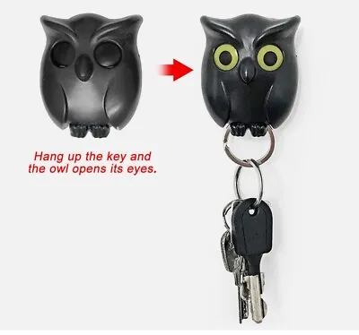 Night Owl Magnetic Wall Key Holder Keychain Hooks Hanging Will Open Eyes UK 2024 • £3.39