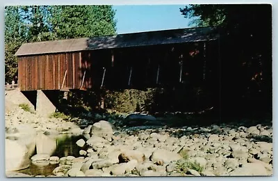 Postcard CA Wawona Covered Bridge Yosemite California Mariposa County Merced • $3.58