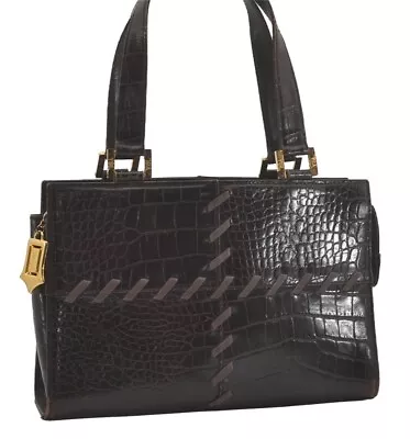 Authentic YVES SAINT LAURENT Vintage Shoulder Hand Bag Purse Leather Brown 8374I • $78
