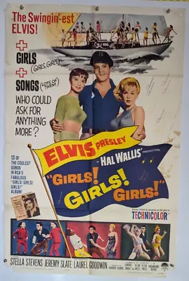 Elvis Presley  Girls! Girls! Girls!  27x41 Original 1962 Vintage Movie Poster • $294.85