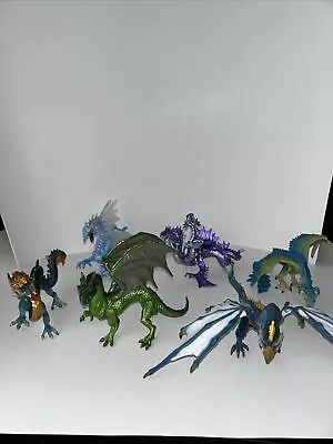 6 Dragons By Safari Ltd And Schieich Lot Hydra 5 Head Wyvern Forestice Dragon • $34.99