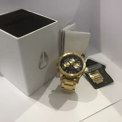 £195 • Buy Nixon 48-20 Chrono Gold/Blue Watch New In Box