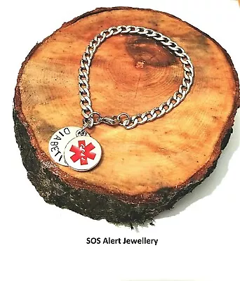 Medical Alert Bracelet Warning Unisex Stainless Steel & Medical Disc XL 9  • £7.50