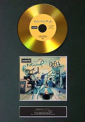 OASIS Definitely Maybe Mounted Signed Autograph GOLD CD Print A4 #114 • £24.99