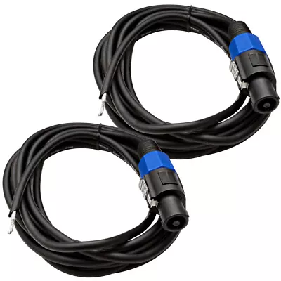 2 SEISMIC AUDIO 15' PA/DJ Raw Speaker Cable To Speakon • $31.99