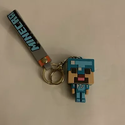 Classic Game Minecraft Figure Model Toys Keychain Steve Armor Doll Pendant • $17.99