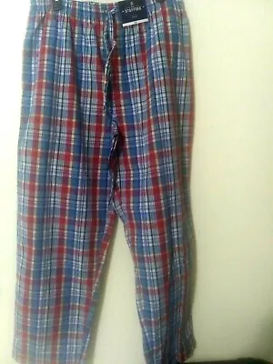 $9.99 • Buy Stafford Blue & Red Plaid Pajama Pants
