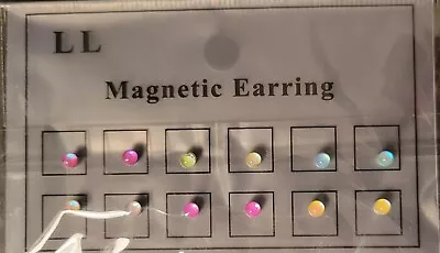 12pc Magnetic Earrings Multicoloured Fake Piercing Fake Nose Ring(Pastel Colors) • $7.99