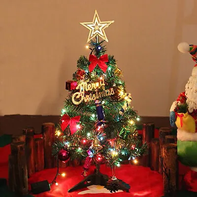 £9.94 • Buy Small Mini Christmas Tree With LED Lights Xmas Tabletop Ornament Home Decor 50CM