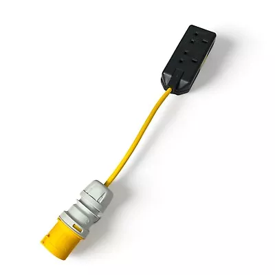 Marten® 110V 16 AMP Plug To 2 Gang 13 AMP Socket PAT Testing Adapter • £12.65