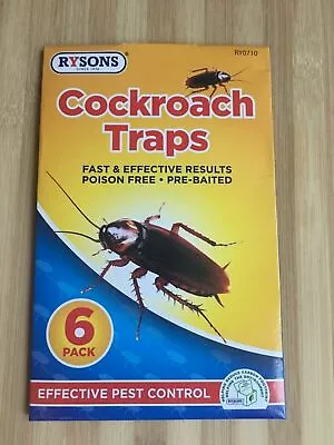 Cockroach Traps 6 X Trap Boards Crawling Catch Pest Control Insect Bug Trap Bait • £2.99