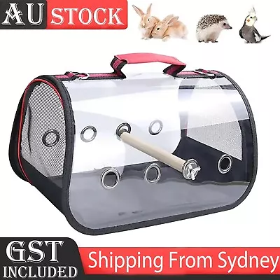 Portable Pet Bird Parrot Carrier Pet Folding Transparent Bag Travel Tote Cage AU • $23.99