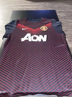 Nike Manchester United 13/14 Official Pre-match Jersey Soccer HEAVY USE Large • $25