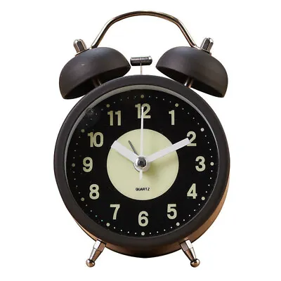 £13.19 • Buy Luminous Alarm Clock Silent Twin Bell Loud Alarm Clock With Backlight Home