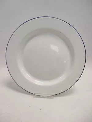 Falcon Enamel Dinner Plate With Blue Edging 26cm Home Baking Or Camping Use • £5.99