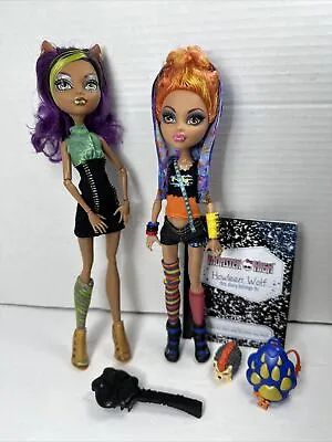 Monster High Sister Pack Howleen Clawdeen Wolf Diary Bag Pet Dolls • $79.99