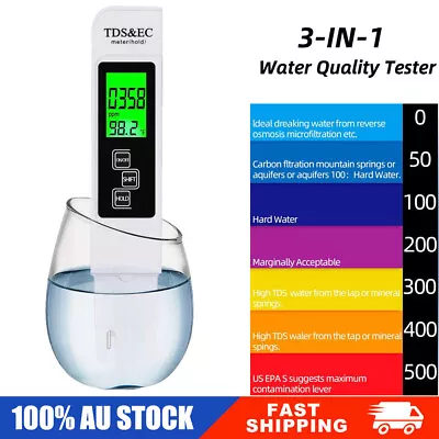 Digital Water Quality Meter Test Pen TDS EC Temp PPM Tester Hydroponics Aquarium • $15.82