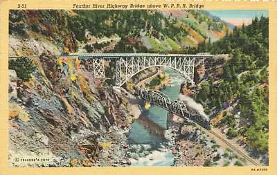 Vintage Feather River Highway Bridge Western Pacific Railroad WPRR Deckle CA P88 • $7.19