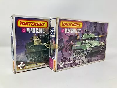 Set Of 2 Matchbox WWII US Tanks 1/76 Scale Model Kits (M24/Chaffee M-40 G.M.C.) • $35