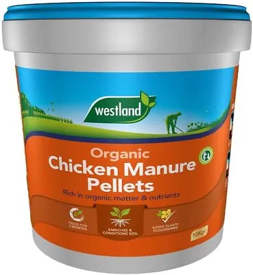 Westland Organic Chicken Manure Pellets Fertiliser Nutrient 10kg - Hydroponics • £24.95