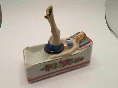 Vintage Naughty Nodder Ashtray Bathing Beauty Lady Moving Legs PATENT TT • $79.99