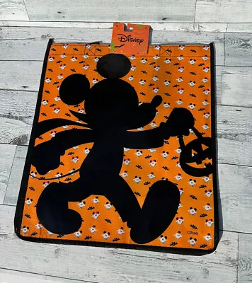 NEW Disney MICKEY SILHOUETTE Reusable Tote Bag 15  X 13  X 7  TRICK OR TREAT NWT • $2