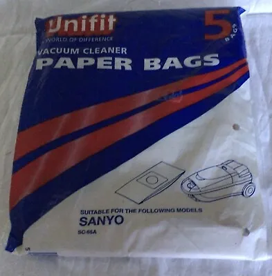 3 Unifit Vacuum Cleaner Bags Sanyo SC-65A Hoover • £5