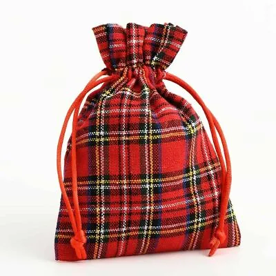 Christmas Hessian Drawstring Favour Bags Wedding Linen Fabric Gift Bag Pouch • £2.49