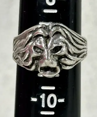 Vintage Sterling Silver 3D Lion Head Ring Size 9 • $39.99