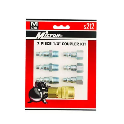 Milton S212 M-Style Air Coupler And Plug Set - 1/4in. NPT 7-Pcs • $17.60