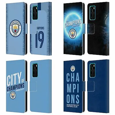 Manchester City Man City Fc 2019 Champions Leather Book Case For Huawei Phones 4 • £6.95