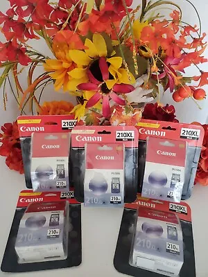 Canon PG - 210 XL Ink Cartridge - BLACK ⚫ Lot Of 5 ~ New Sealed • $79.99