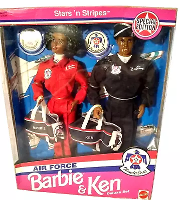 Air Force African American Barbie Ken Doll Stars N Stripes Special Edition 1993 • $72.99