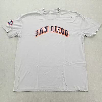 MLB SD Baseball Mens T-shirt Short Sleeve Crew Neck Graphic Logo Gray Sz XXL NNT • $8.88