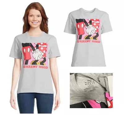 Disney Minnie Mickey Mouse T Shirt Love Happy NWT Xs Gray Youth Woman • $12.99