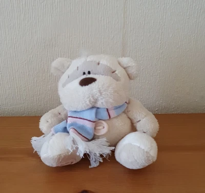 £5 • Buy Fizzy Moon Mini Plush Soft Bear Wearing A Lovely Stripped Scarf