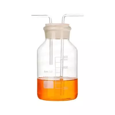 500ml Gas Washing Bottle Lab Glassware Graduated W/ Scale Rubber Stopper & Tubes • $25.50