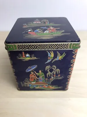 DAHER Vintage Tin Asian Design Metal Tea Hinged Box - Made In England • $12.99