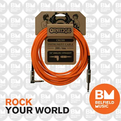 $41.99 • Buy Orange CA037 Crush Guitar Cable 6m (20ft) Instrument Lead Straight-Angle