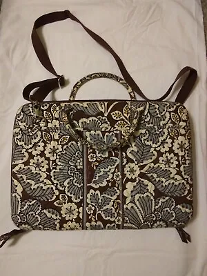 Vera Bradley Slate Blooms Large Laptop Case Computer Bag With Strap~17  X 11.5   • $24
