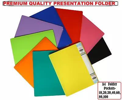 A4 Display Book Presentation Folder Portfolio Books 10/20/30/40/60/80/100 Pocket • £3.15